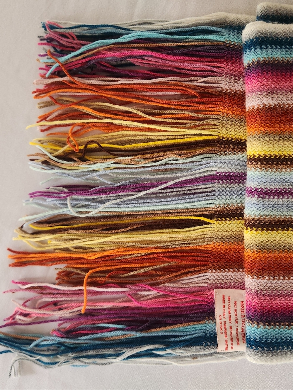 Nardi & Tagliaferri Colourful Stripe Knit Scarf - Picture 14 of 16
